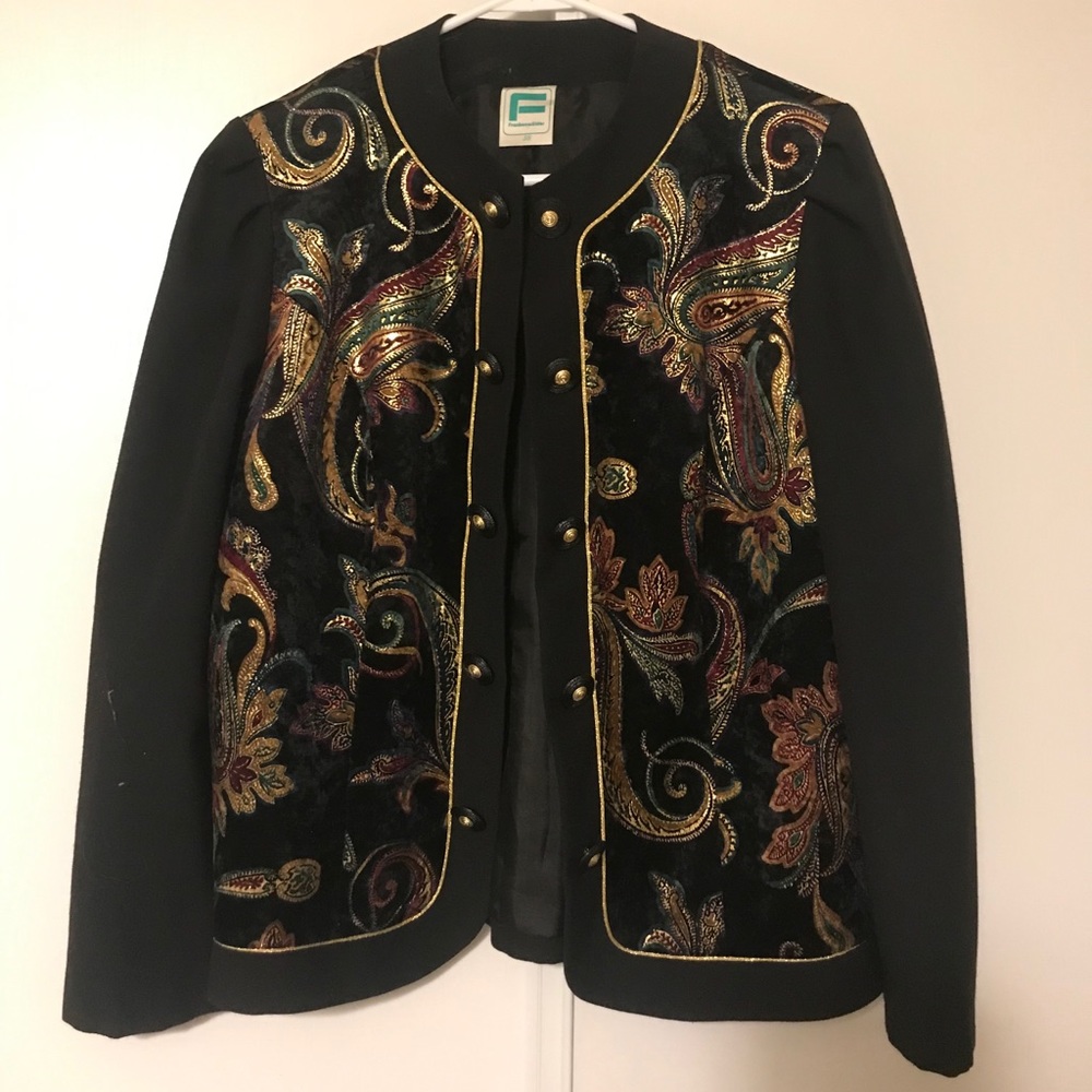 Vintage black and gold blazer